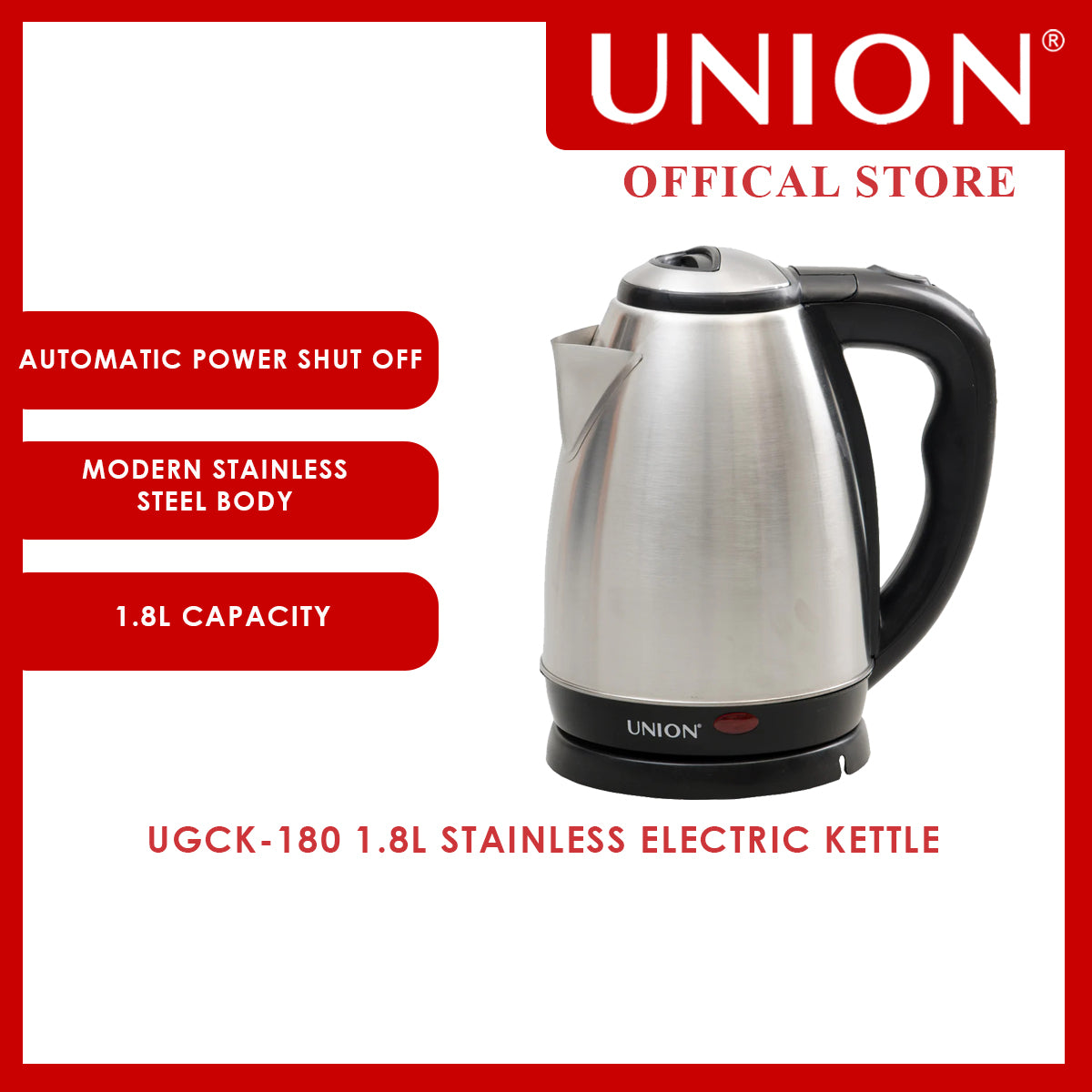 Kaizen 1.7L Electric Glass Kettle