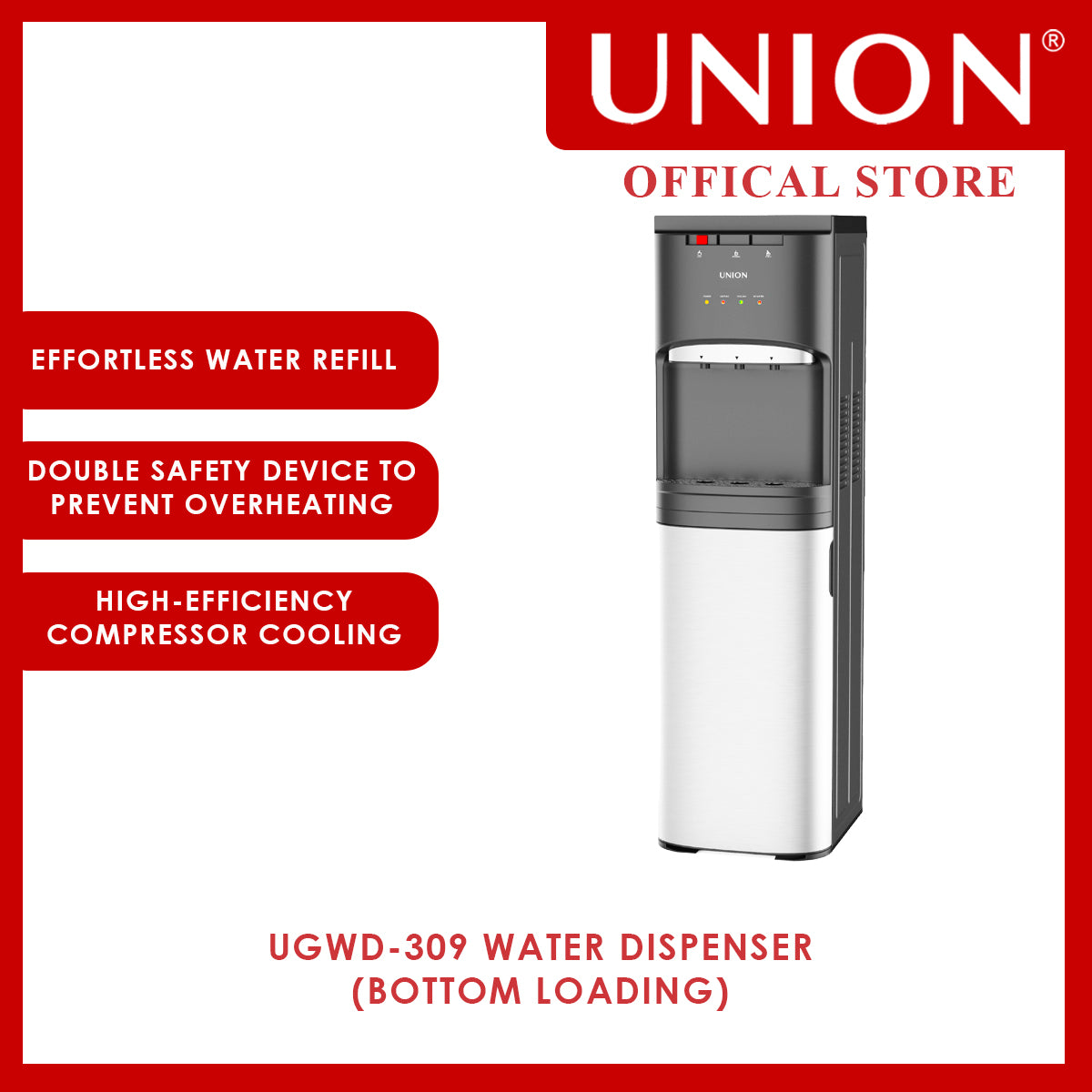 Union® Bottom Load Water Dispenser (Hot, Cold, Normal)