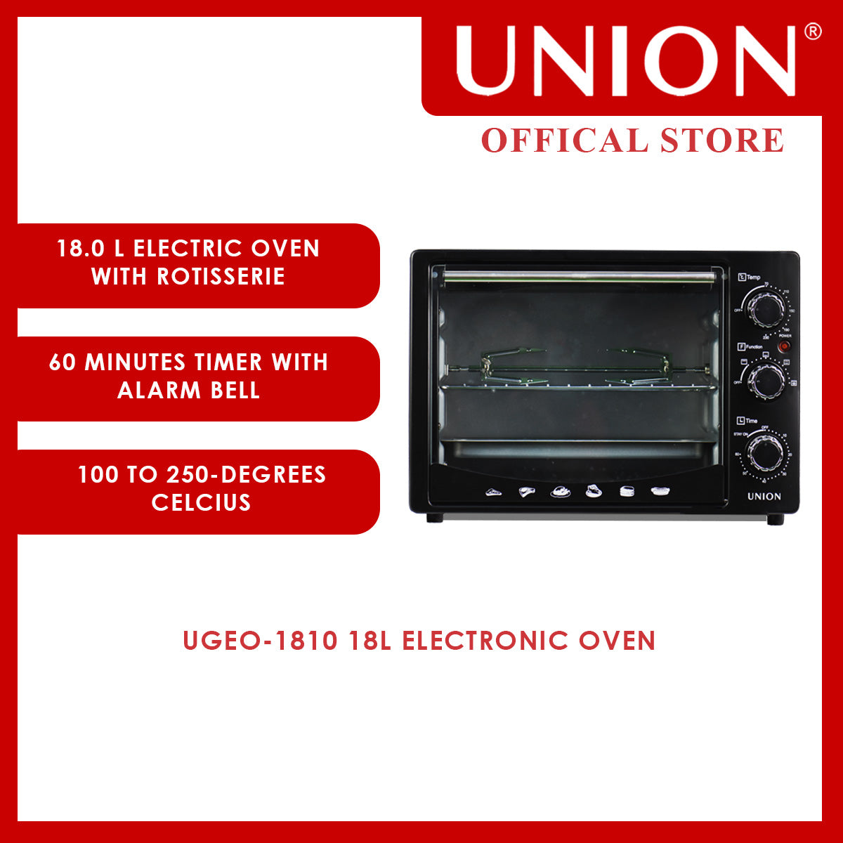 Union® 18L Electric Oven