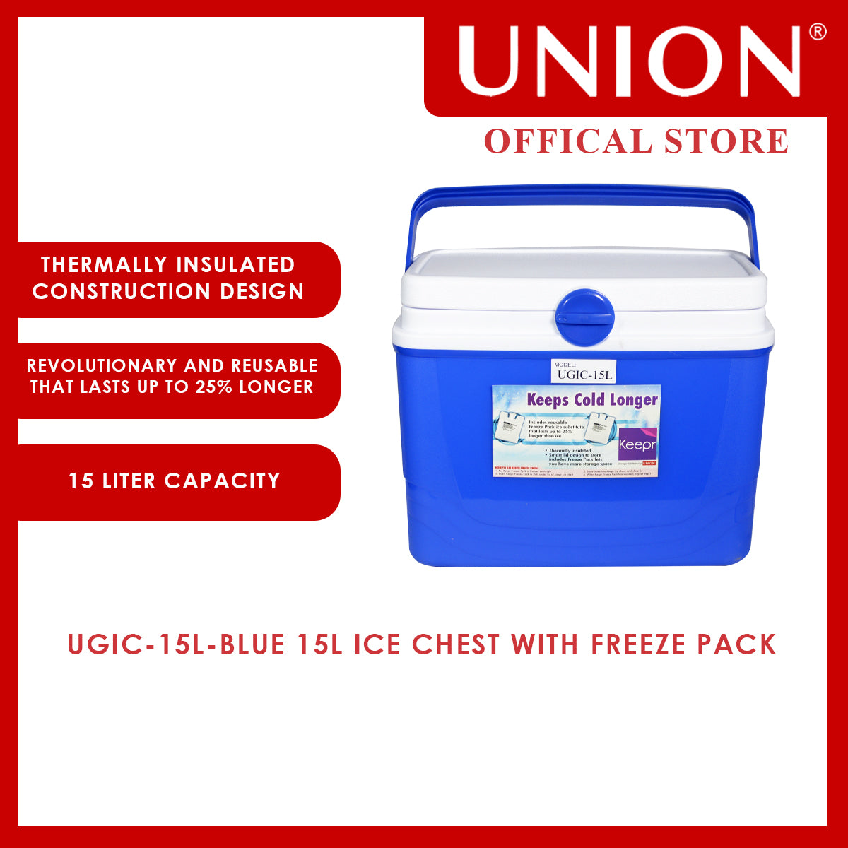 Union® Keepr 15L Ice Chest with Freeze Pack