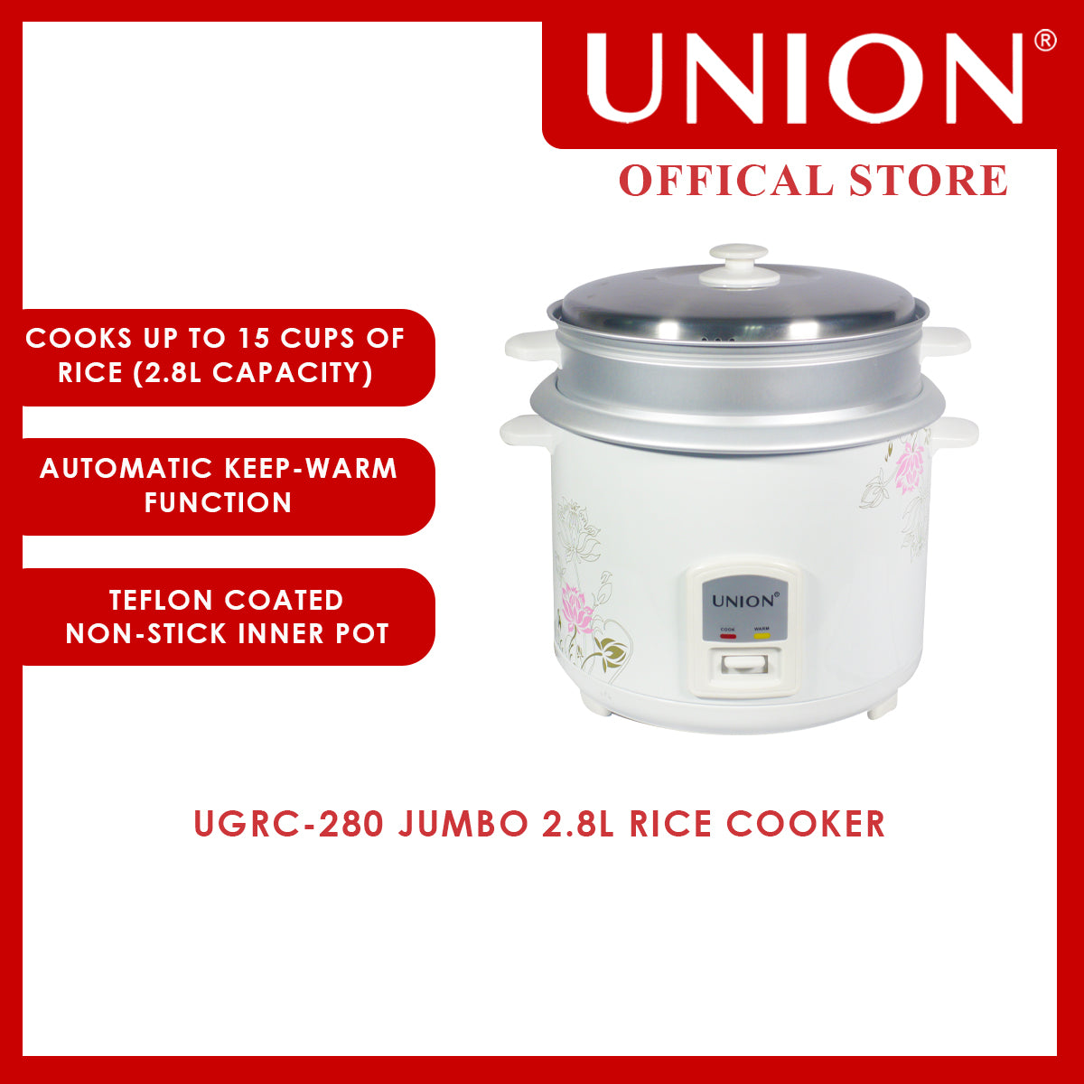 Union® 2.8L Jumbo Rice Cooker – UnionHomeAppliances